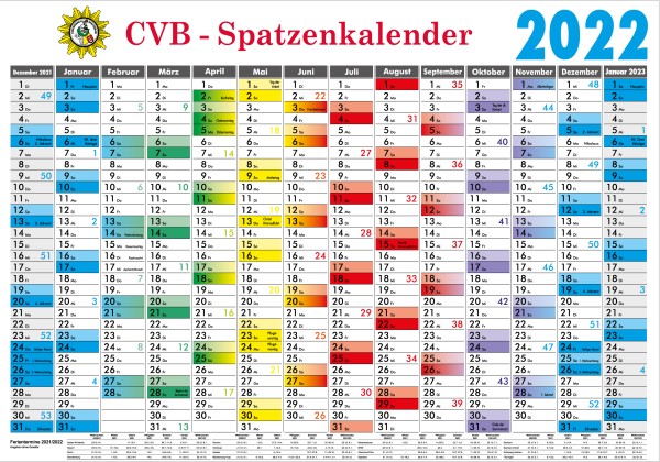 14-Monatswandplaner 2022 "CVB-Spatzenkalender"
